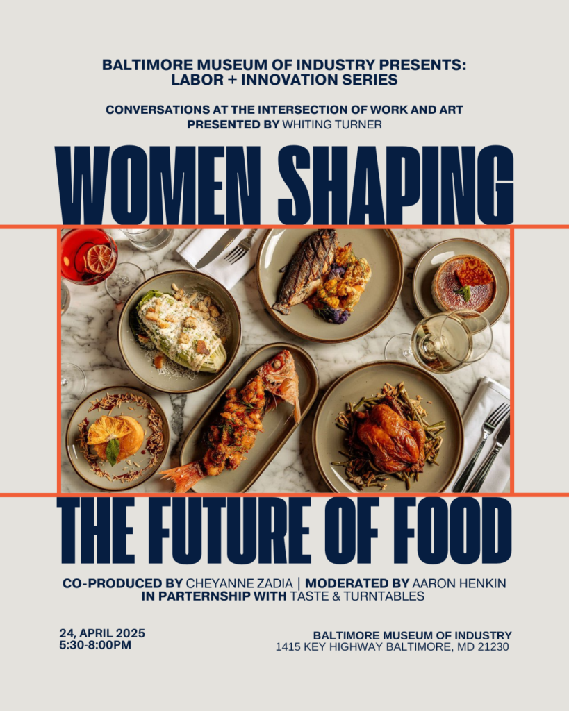 Labor and Innovation April Flyer for Women in Food