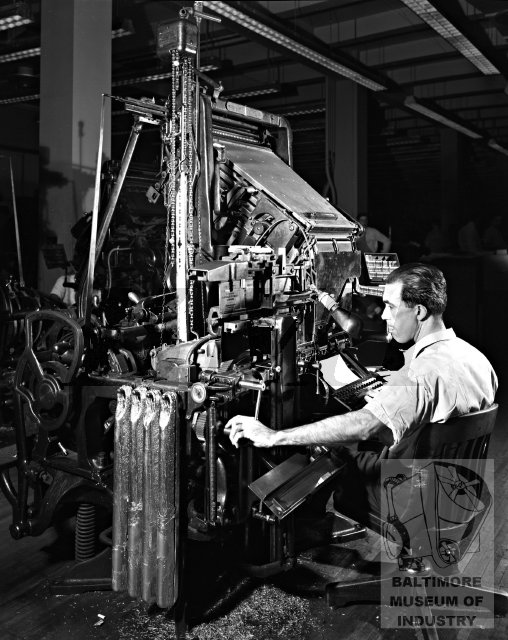 Print_Linotype machine at Sun_1952_BGE Collection BMI